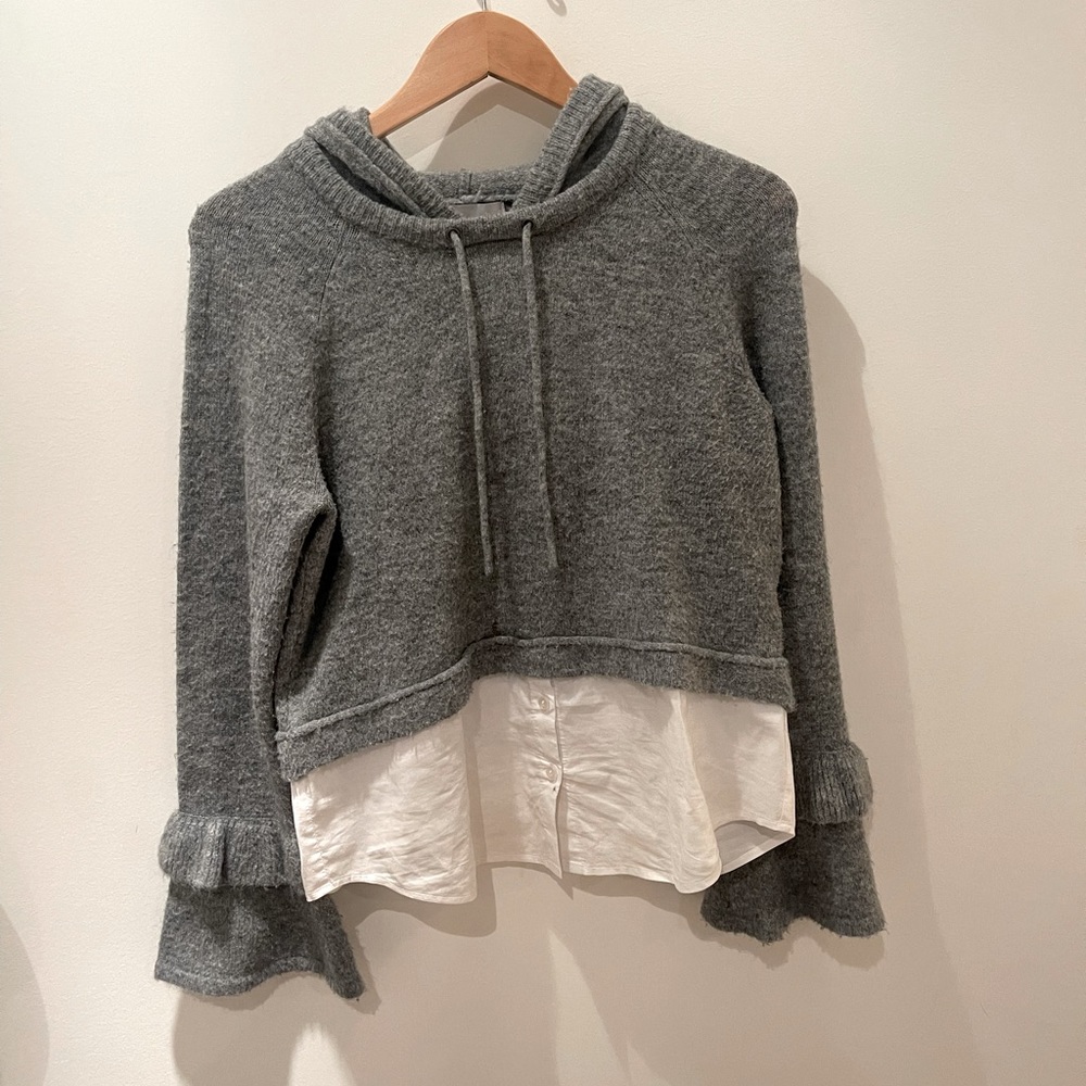 DH New York sweater blouse w. hood. M. Soft sweater (blend)